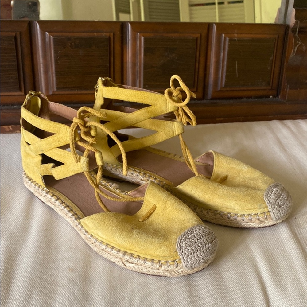 Caslon Yellow Lace-Up Espadrilles
